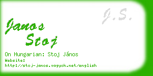 janos stoj business card